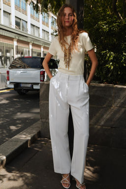 WIDE-LEG TROUSERS WITH DARTS - Zara фото 10