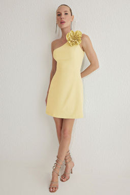 TRENDYOLMILLA Mint A-Kesim Gul Detayl? Dokuma S?k K?sa Elbise TPRSS25EL00126  фото 15