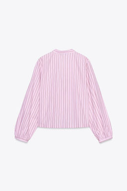 STRIPED POPLIN SHIRT WITH TIES - Zara фото 8