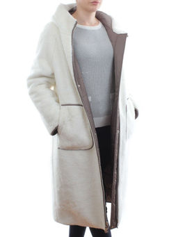 2660 DK. BEIGE Пальто двухстороннее женское еврозима (100 гр. холлофайбер) - Fashion фото 10