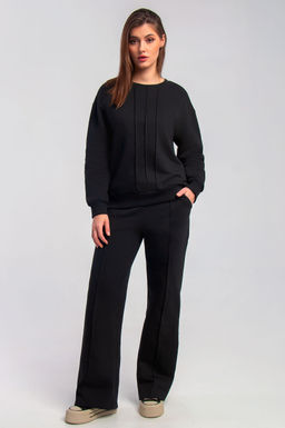 Арт. 2531 Костюм с брюками женский 44-50 (4 шт) Цвет:верх-черный,низ-черный - Калинка фото 7
