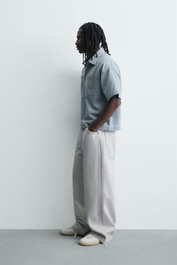 POLO BOXY FIT LAVADO RAYAS / Azul claro - Zara фото 4