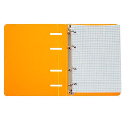 Тетрадь на кольцах Calligrata A5, 80 листов, в клетку, пластиковая обложка, блок офсет, оранжевая