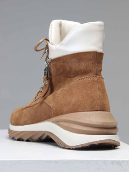 Ботинки 261.uno2br. светло коричневый замша перла/Мех