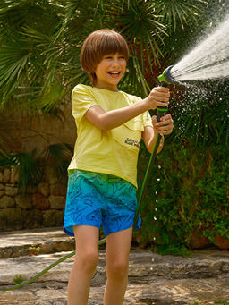 Bisiklet Yaka Yaz? Bask?l? Erkek ?ocuk Ti??rt