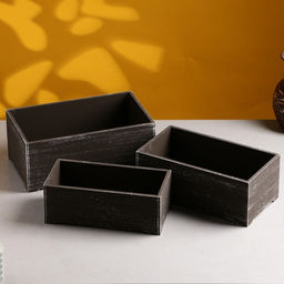 Набор ящиков деревянных Прованс 3 в 1 (25х14,5х10; 23х12,5х9; 21х10х8)см Коричневый