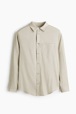 Camisa en mezcla de lino Easy Care Regular Fit - H&m фото 4