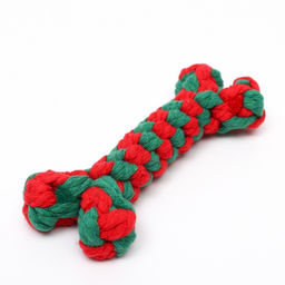 Игрушка канатная Новогодняя кость, до 15 см, до 60 г, зелёная/красная - Пижон фото 3