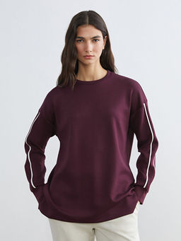 Bisiklet Yaka Oversize Kad?n Sweatshirt Tunik