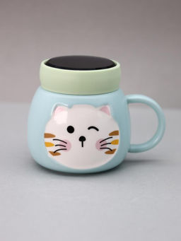 Кружка Emotions of a cat, green-blue (420 ml)