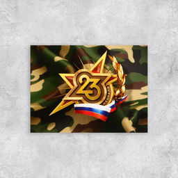 Цена за 20 шт. Открытка поздравительная 23 февраля, 8?6 см