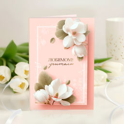 Открытка 4 шоколадки "Любимому учителю (розовая с цветами)"