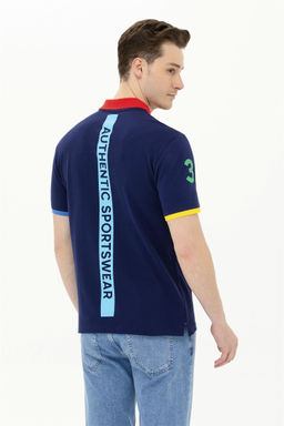 Мужская темно-синяя футболка с воротником-поло - U.s. polo assn фото 13