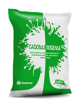 Садовая побелка 500гр. Для защиты деревьев и кустарников от насекомых, грызунов и солнечных ожогов.(1упак/30шт) (БМ)