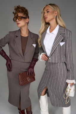 Пиджак Сиара (полоска/мокко) - Эльза фото 13