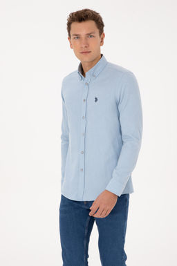 Erkek A__k Mavi Uzun Kollu Basic G_mlek - U.s. polo assn фото 3