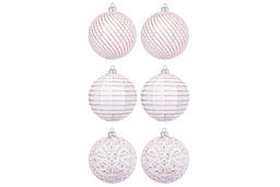 Набор 6 новогодних шаров 9,5*9,5 см Винтаж розовый с эффектом старины - Elan gallery фото 10