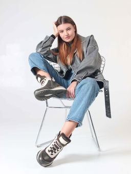 Ботинки 350.uno2gr. хаки бежевый/Байка