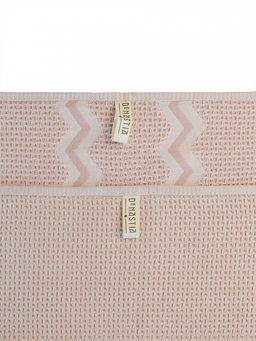 Набор кухонных полотенец 2шт 35x70 розовый вафельное полотно - Denastia фото 4