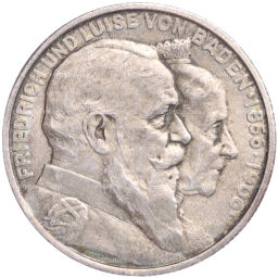 2 марки 1906 года Германия (Баден) 50 лет свадьбе Фридриха I и Луизы Прусской