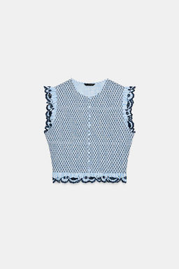 CHECKED SMOCKED TOP - Zara фото 5