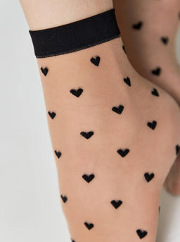 Цена за 2 пары. Носки фантазийные CONTE Тонкие носки FANTASY с рисунком сердечки - Conte elegant фото 4