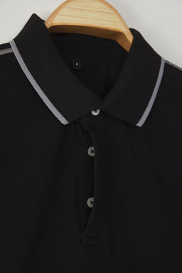 TRENDYOL MAN Siyah Regular/Normal Kesim Biyeli Polo Yaka T-shirt TMNSS25PO00015 - Trendyolmilla фото 3
