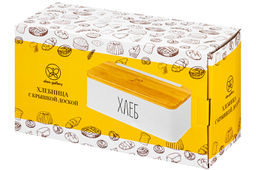 Хлебница Elan Gallery белая металл с бамбуковой крышкой 33×18×13 см  фото 11