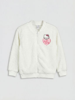 Hello Kitty Nak??l? K?z ?ocuk Fermuarl? Sweatshirt