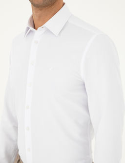 Beyaz Slim Fit Arm_rl_ Uzun Kollu G_mlek