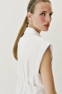 CUERPO PINZAS CON LINO / Blanco - Zara фото 4