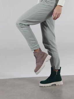 Ботинки 228.V.1541be. Капучино замша/Байка