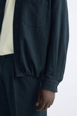COTTON/LINEN SEERSUCKER OVERSHIRT - Zara фото 9