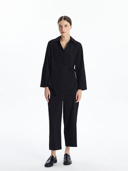 Kruvaze Yaka Gofre Oversize Kad?n Kimono