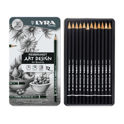 LYRA L1111120 Набор карандашей Art Design заточенный ассорти 12 шт. ассорти 6B-4H в металлической коробке L1111120