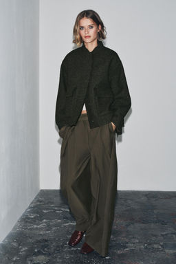 TEXTURED WOOL BLEND JACKET ZW COLLECTION