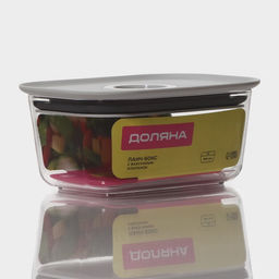 Контейнер для еды с вакуумным клапаном Доляна, пластик, 360 мл, 13.8×10×6.2 см, прозрачный