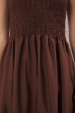 TRENDYOLMILLA Siyah Duz A Kesim Gipeli Kare Yaka Maxi Dokuma Elbise TWOSS24EL01052  фото 17