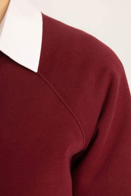 Толстый свитшот оверсайз с круглым вырезом - Defacto фото 5