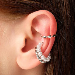 Серьги Каффы жемчужная диадема, цвет белый в серебре