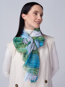 Большой мягкий очень нежный двусторонний палантин в стиле арт-деко - Tantino фото 14