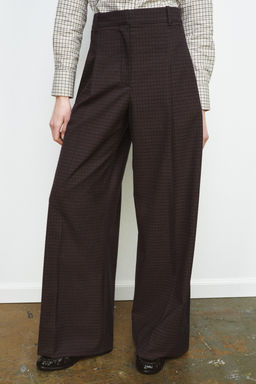ZW COLLECTION CHECKED DARTED TROUSERS - Zara фото 2