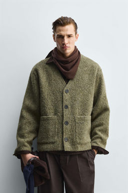 TEXTURED RELAXED FIT CARDIGAN - Zara фото 7