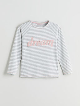 Bisiklet Yaka ?izgili Kad?n Pijama ?st?