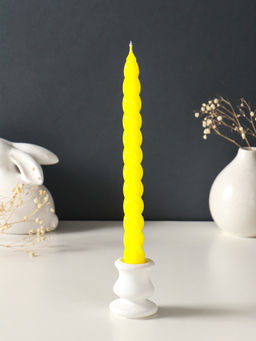 Набор свечей витых, 2.3×24.5 см, 5 ч, 50 г, 4 шт., жёлтый