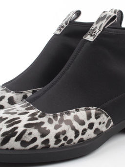 01-B44B-81H WHITE/LEOPARD Ботинки демисезонные женские (натуральная кожа, текстиль, байка) - Фабричный китай фото 2