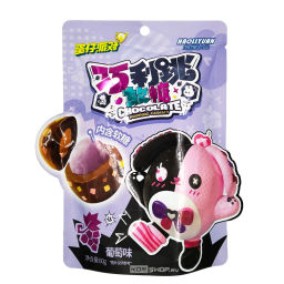 Мягкие конфеты-шипучки со вкусом шоколада и винограда Haoliyuan, Китай, 60 г Акция