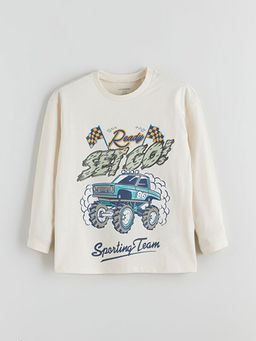 Bisiklet Yaka Bask?l? Erkek ?ocuk Ti??rt