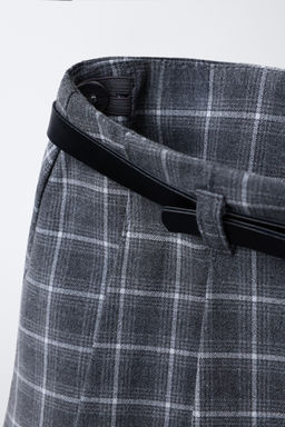 CHECK BERMUDA SKORT WITH BELT - Zara фото 3