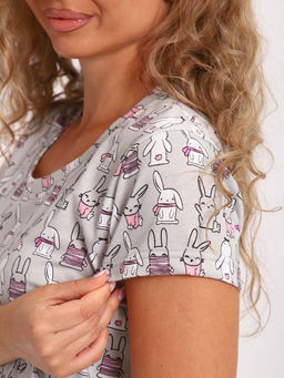 Сорочка ночная женская,мод. 450,трикотаж (46 размер, Зайчата)